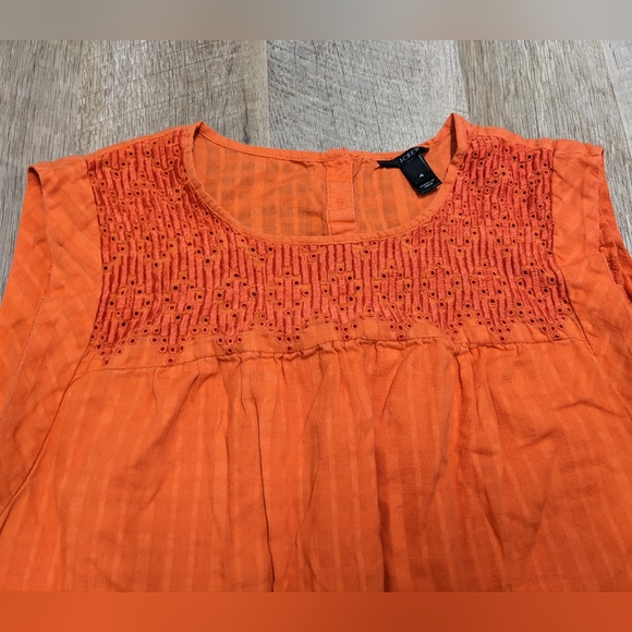 J. Crew Orange Sleeveless Blouse - Picture 2 of 9